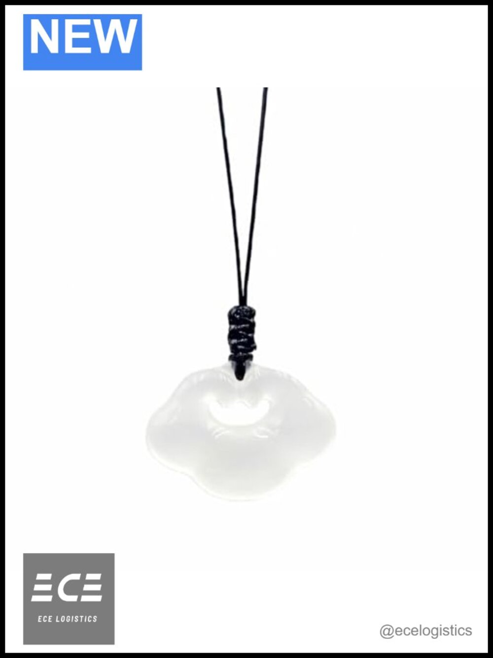 Hand-Carved Natural White Jade Necklace Auspicious Clouds Lock Pendant